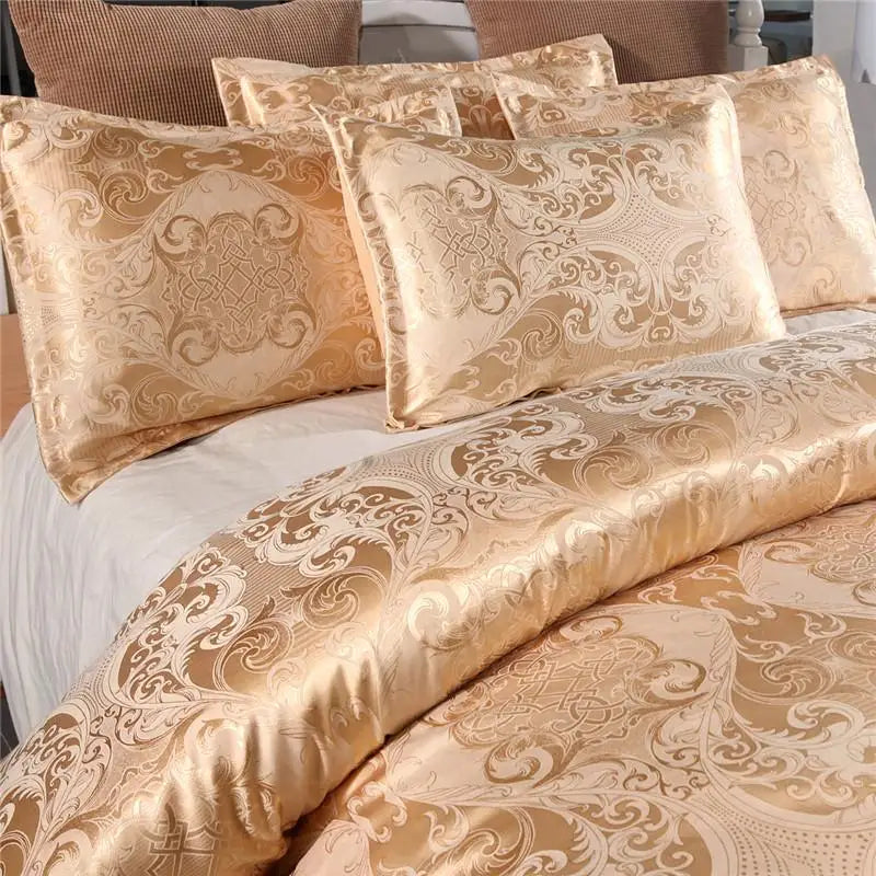 50  Bedding Set Queen King Size Duvet Cover Silky Bed Linens Quilt High Quality Luxury Gold Colour 2/3pcs Comforter