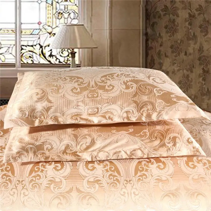 50  Bedding Set Queen King Size Duvet Cover Silky Bed Linens Quilt High Quality Luxury Gold Colour 2/3pcs Comforter
