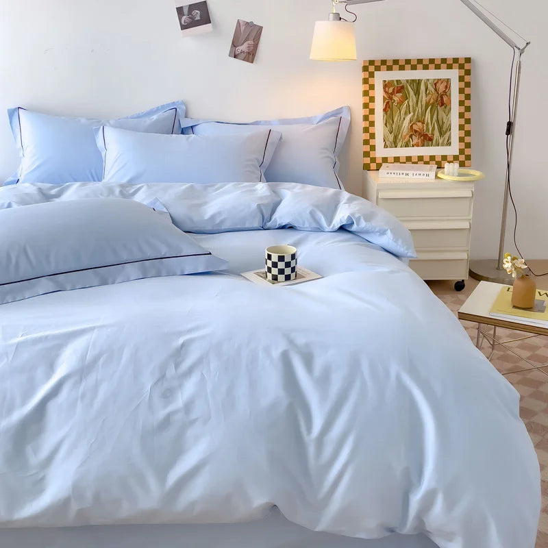 Luxury Bedding Duvet Cover Set 400 TC Egyptian Cotton 1pc Quilt Cover and 2pc Pillowcase Soft Durable Comforter Cover All Season