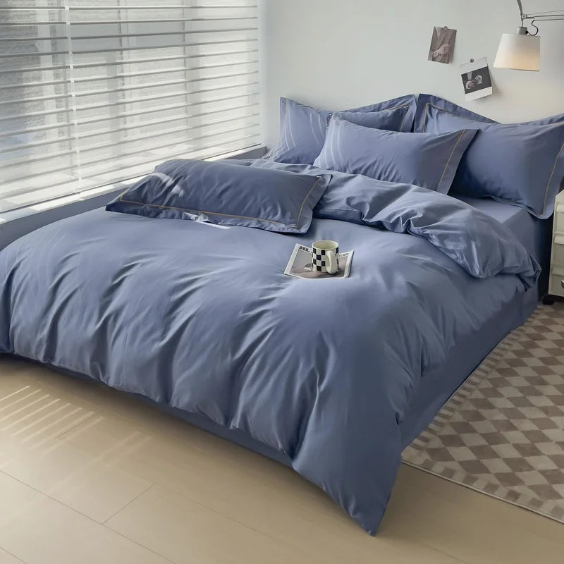Luxury Bedding Duvet Cover Set 400 TC Egyptian Cotton 1pc Quilt Cover and 2pc Pillowcase Soft Durable Comforter Cover All Season