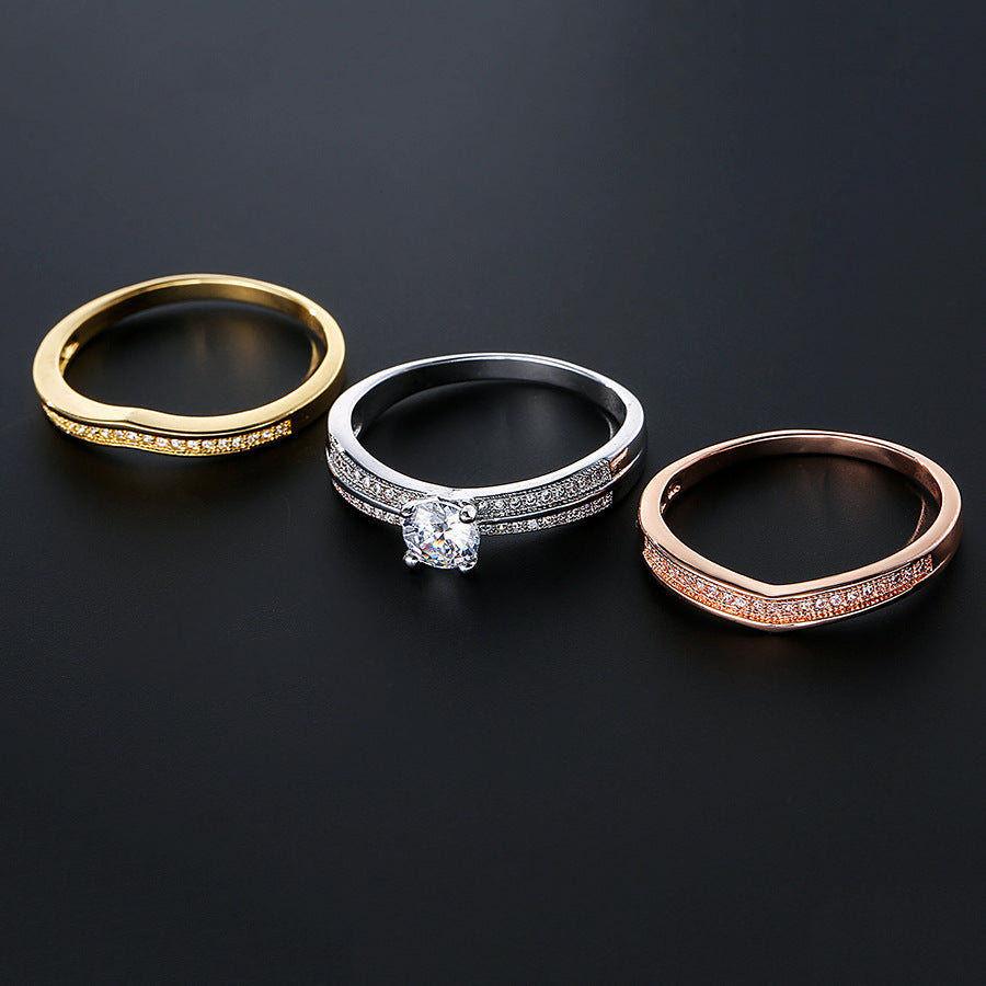 18K Multi Gold Ring 3pc Set for Women Natural Diamond with Diamond Jewelry Anillos De Bizuteria Anillos Mujer Gemstone Rings Box
