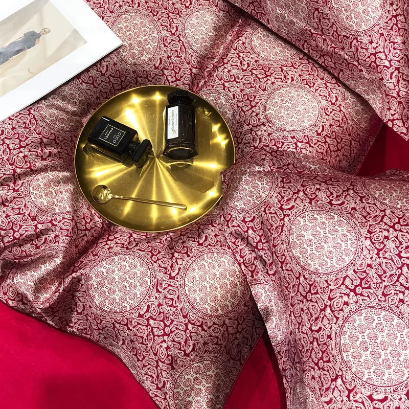 Luxury Blending Mulberry Silk Bedding Set with Duvet Cover Bed Sheet Pillowcase Double Couple Single Summer Blanket Cover Sheets
