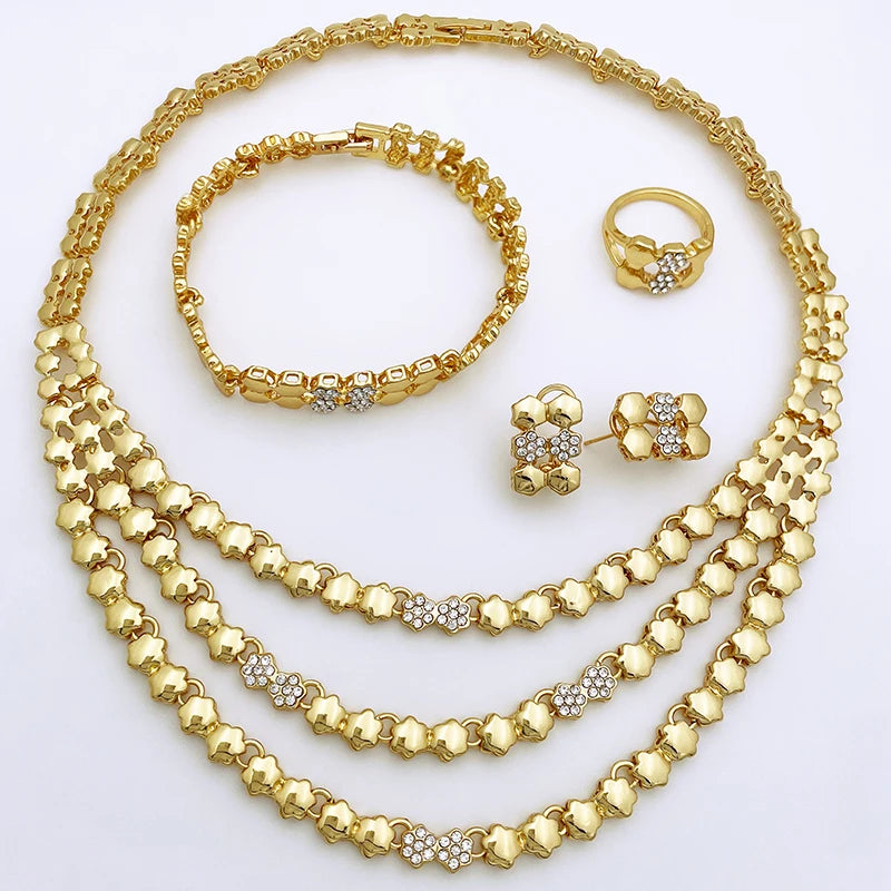 Gold Color Jewelry Sets For Women Necklace Sets For Women bijoux de mode ensembles de bijoux