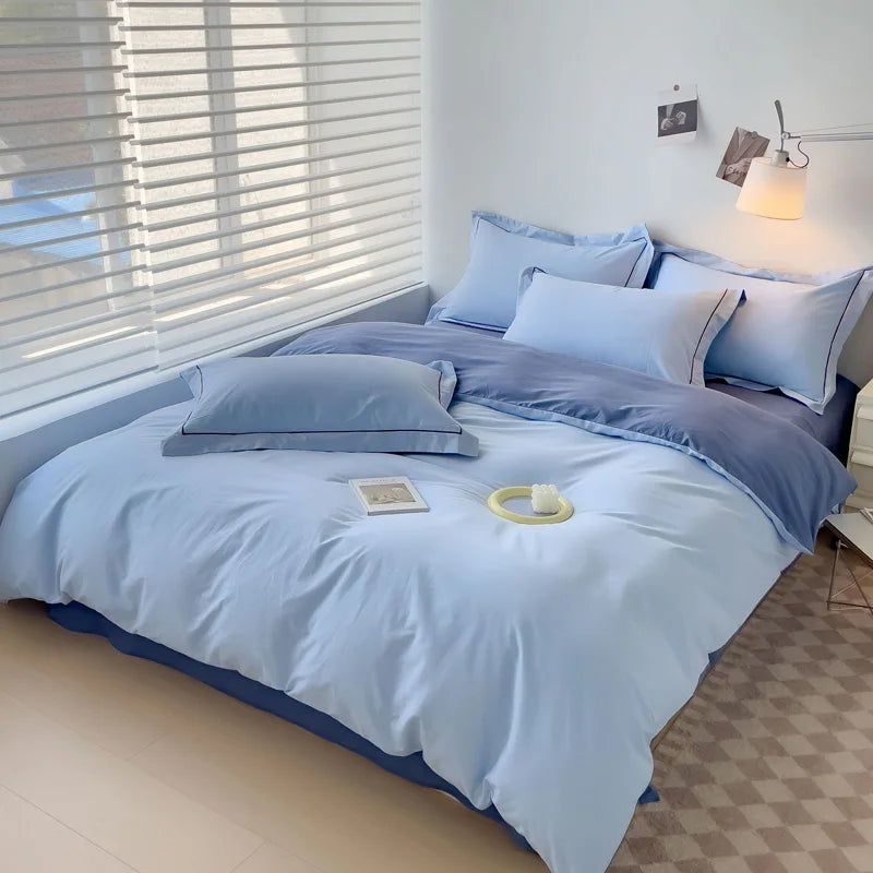 Luxury Bedding Duvet Cover Set 400 TC Egyptian Cotton 1pc Quilt Cover and 2pc Pillowcase Soft Durable Comforter Cover All Season