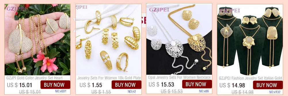 Gold Color Jewelry Sets For Women Necklace Sets For Women bijoux de mode ensembles de bijoux