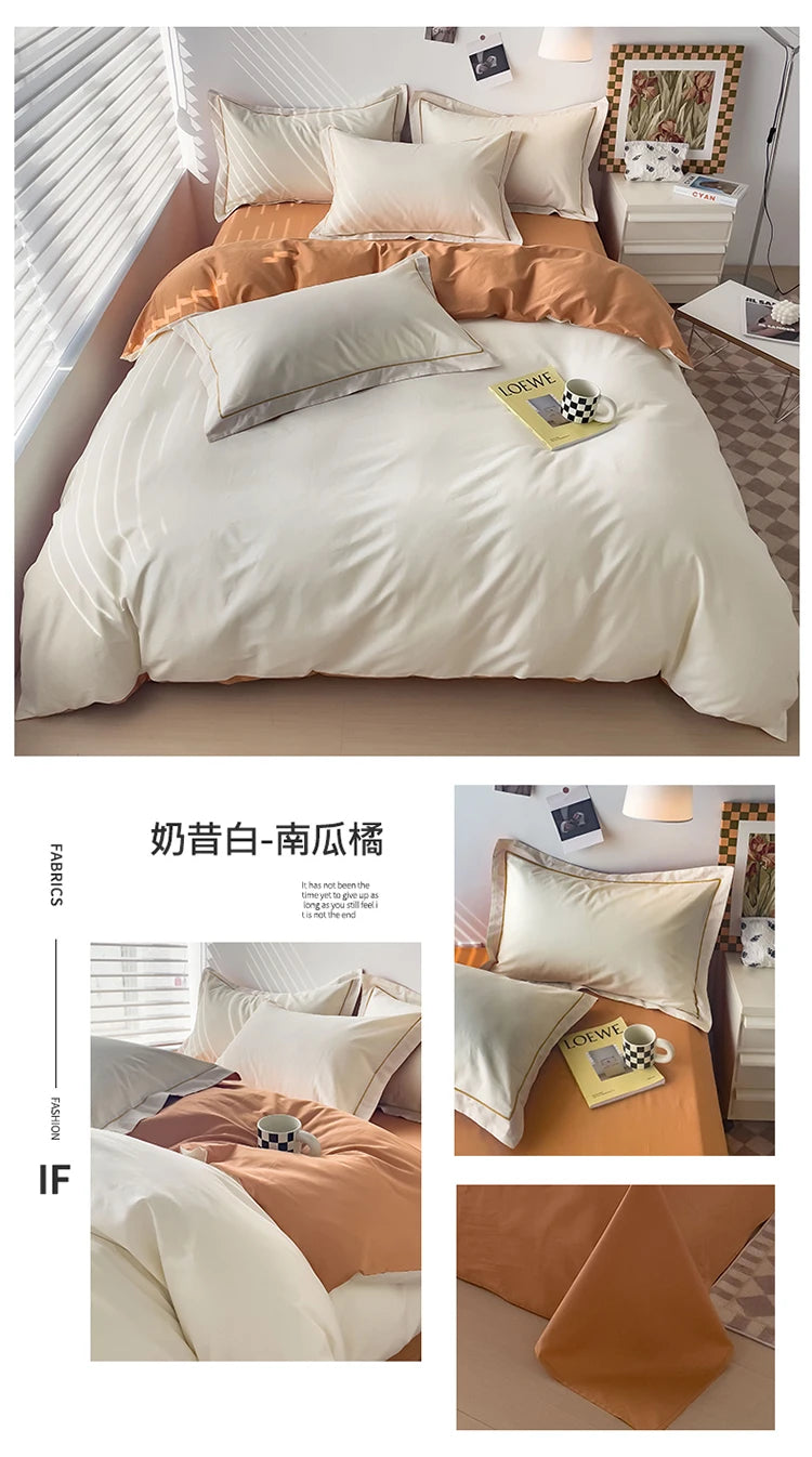 Luxury Bedding Duvet Cover Set 400 TC Egyptian Cotton 1pc Quilt Cover and 2pc Pillowcase Soft Durable Comforter Cover All Season