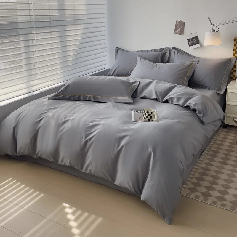 Luxury Bedding Duvet Cover Set 400 TC Egyptian Cotton 1pc Quilt Cover and 2pc Pillowcase Soft Durable Comforter Cover All Season