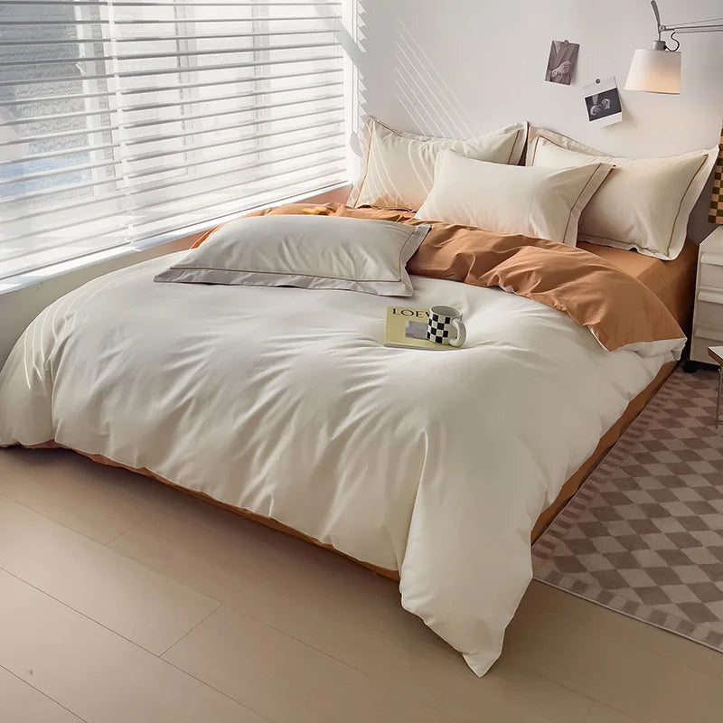 Luxury Bedding Duvet Cover Set 400 TC Egyptian Cotton 1pc Quilt Cover and 2pc Pillowcase Soft Durable Comforter Cover All Season