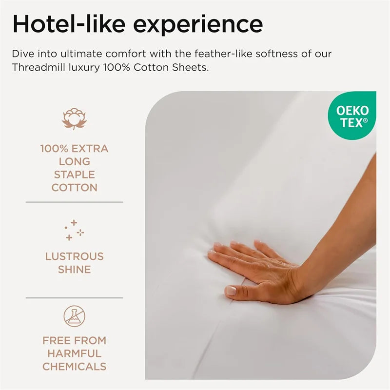 High End Egyptian Cotton Bed Sheet Set 1000TC Fitted Sheet Flat Top Sheets Pillowcase Luxury Bedding Set Double King Queen Size