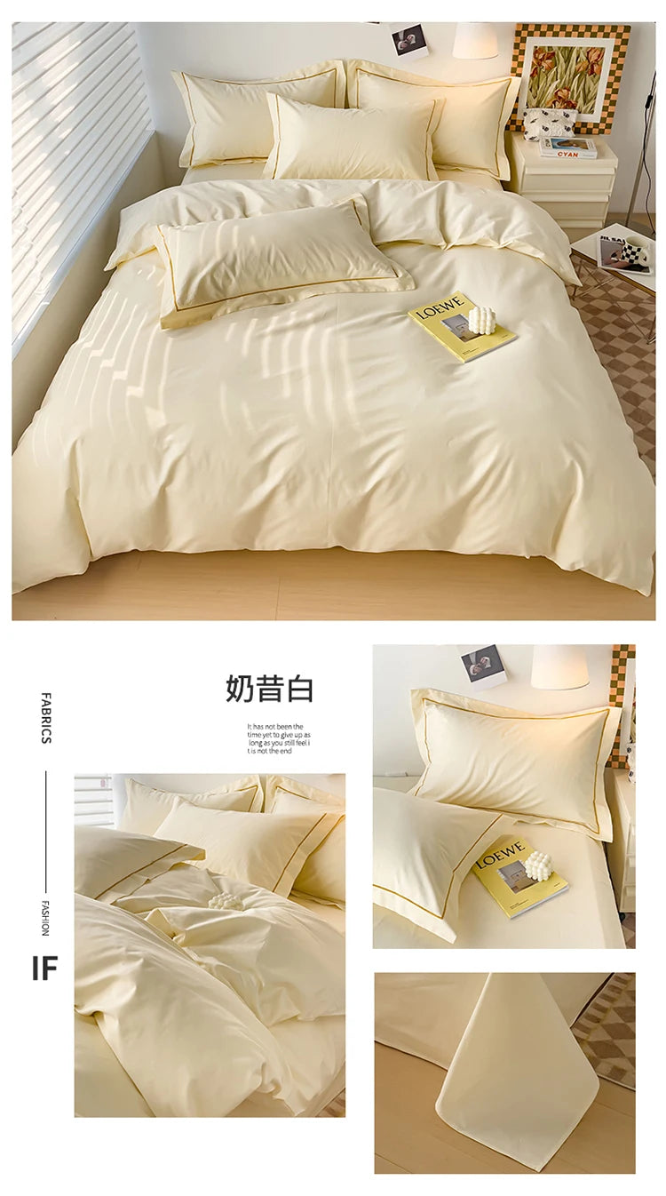 Luxury Bedding Duvet Cover Set 400 TC Egyptian Cotton 1pc Quilt Cover and 2pc Pillowcase Soft Durable Comforter Cover All Season