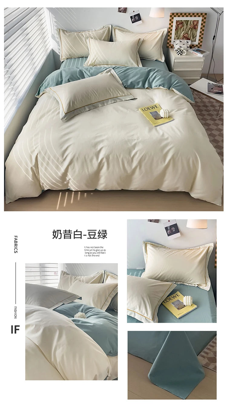 Luxury Bedding Duvet Cover Set 400 TC Egyptian Cotton 1pc Quilt Cover and 2pc Pillowcase Soft Durable Comforter Cover All Season