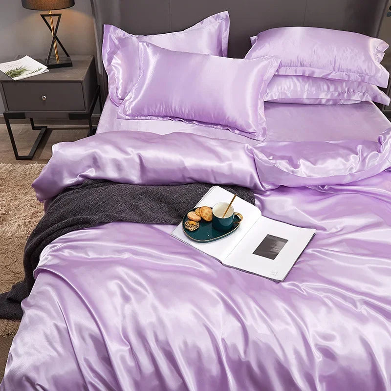 100% Pure Silk Bedding Sets High End Quilt Bed Cover Set Duvet Cover Bedsheet Pillowcases 4pcs Natural Luxury Bedcloth Sets