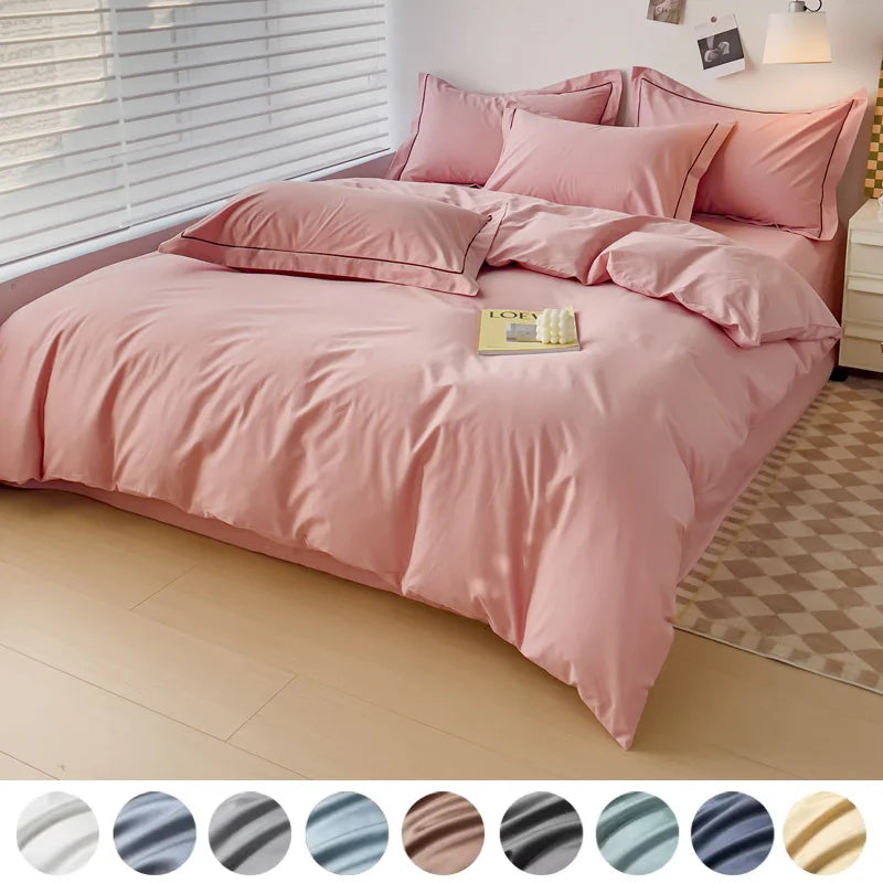 Luxury Bedding Duvet Cover Set 400 TC Egyptian Cotton 1pc Quilt Cover and 2pc Pillowcase Soft Durable Comforter Cover All Season