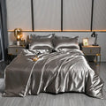 Luxury 100% Silk Bedding Set with Duvet Cover Set Double King Queen Size Bedding Cover Kit 4pcs Bed Cover Bed Linen Sets