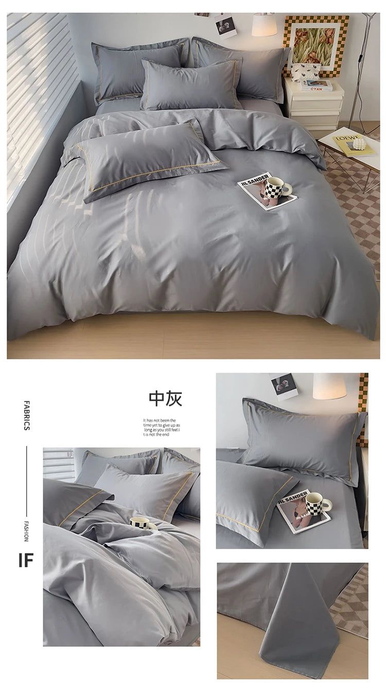 Luxury Bedding Duvet Cover Set 400 TC Egyptian Cotton 1pc Quilt Cover and 2pc Pillowcase Soft Durable Comforter Cover All Season