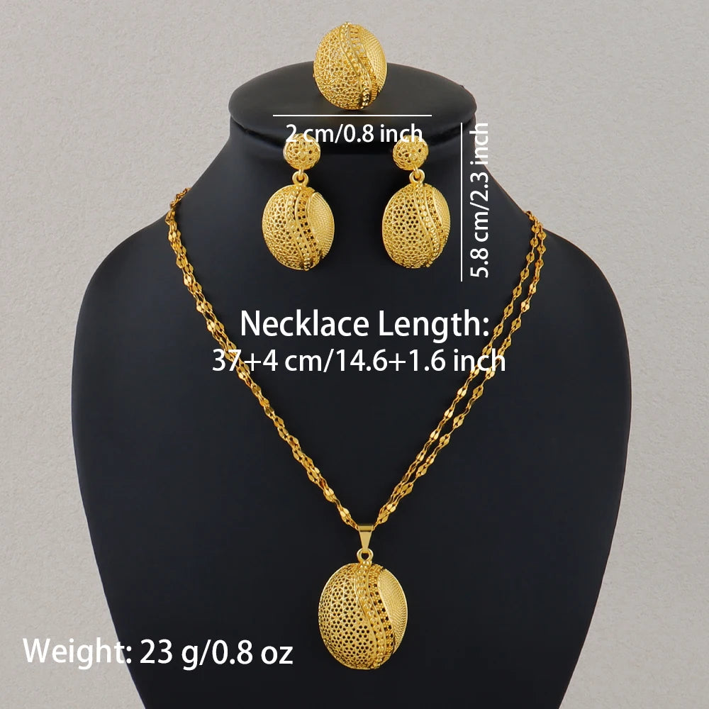 dubai jewelry gold sets Necklace and earrings set for women high quality plated jewelry sets weddings mother gifts Accessories