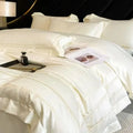 Luxury 100% Tencel Bedding Set 4pcs With Sheet 2025 New Summer Solid Embroidery Queen King Size Duvet Cover Pillowcases