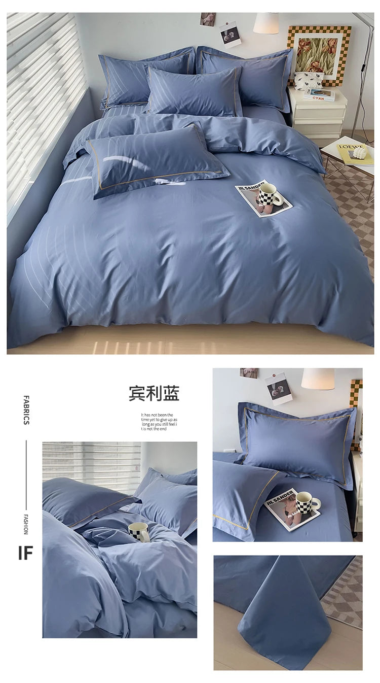 Luxury Bedding Duvet Cover Set 400 TC Egyptian Cotton 1pc Quilt Cover and 2pc Pillowcase Soft Durable Comforter Cover All Season