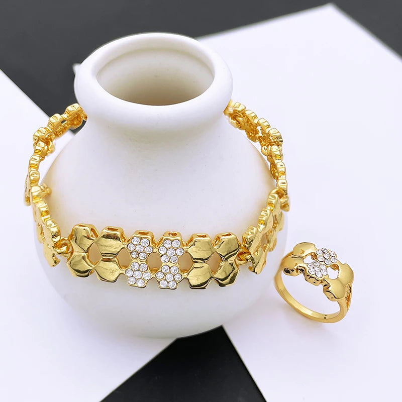 Gold Color Jewelry Sets For Women Necklace Sets For Women bijoux de mode ensembles de bijoux