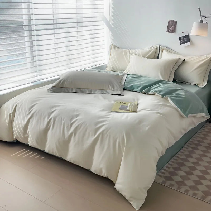 Luxury Bedding Duvet Cover Set 400 TC Egyptian Cotton 1pc Quilt Cover and 2pc Pillowcase Soft Durable Comforter Cover All Season