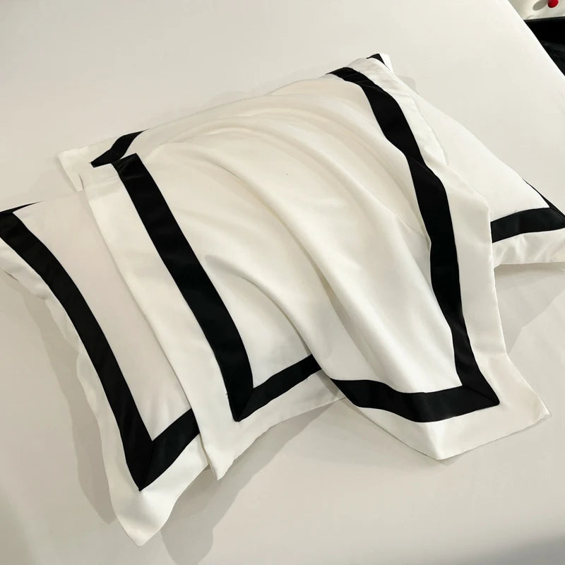 Luxury Hotel Bedding Sets Thick Brushed Bed Sheets White Duvet Cover Set Pillowcase Four Piece Fully Enclosed for Home Gift