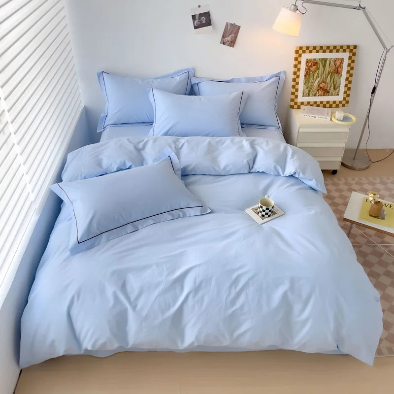 Luxury Bedding Duvet Cover Set 400 TC Egyptian Cotton 1pc Quilt Cover and 2pc Pillowcase Soft Durable Comforter Cover All Season