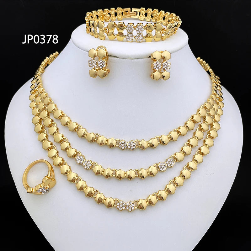 Gold Color Jewelry Sets For Women Necklace Sets For Women bijoux de mode ensembles de bijoux
