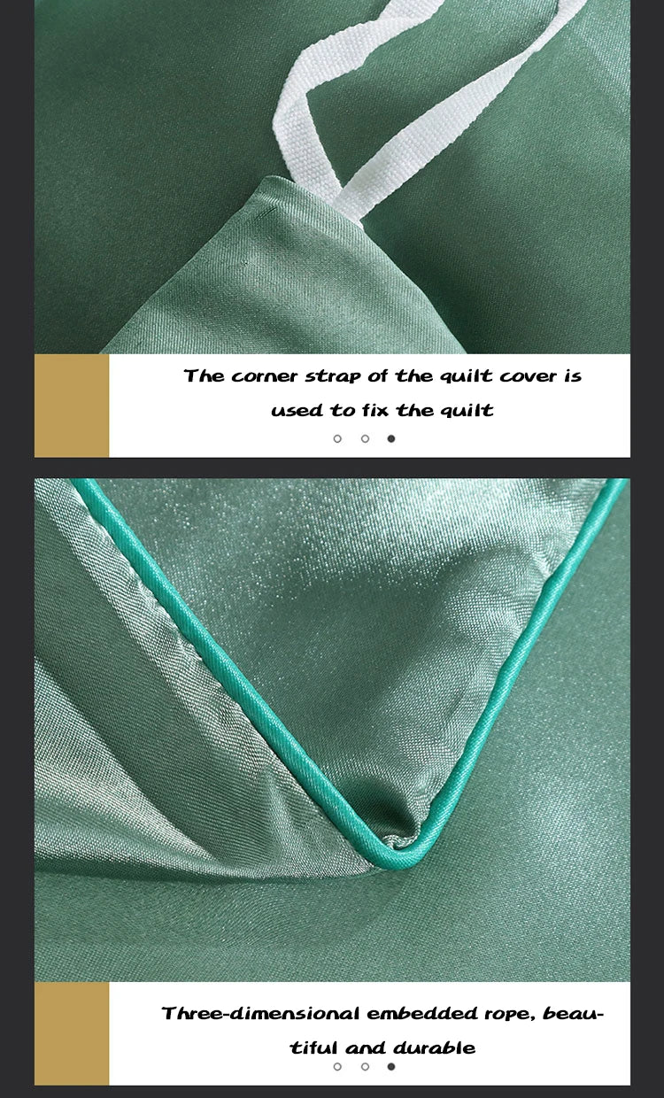 Luxury Satin  Bedding Set With Flat Sheet Duvet Cover High End Bedding Set  High Density Satin  Solid Color Bedding